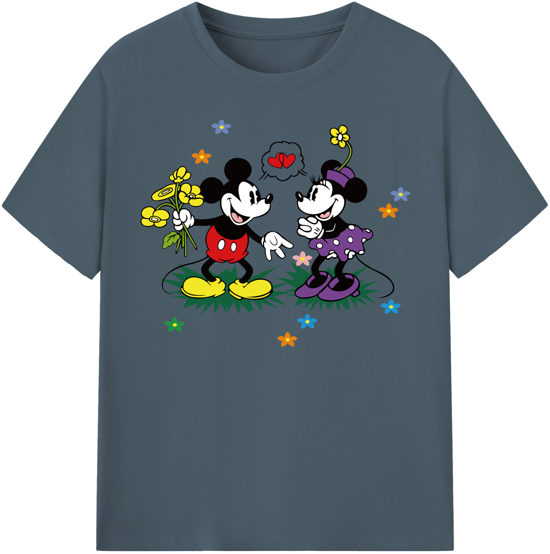 （画像用） ミッキーマウス Mickey Mouse 綿100％半袖Tシャツ（フロントプリント）